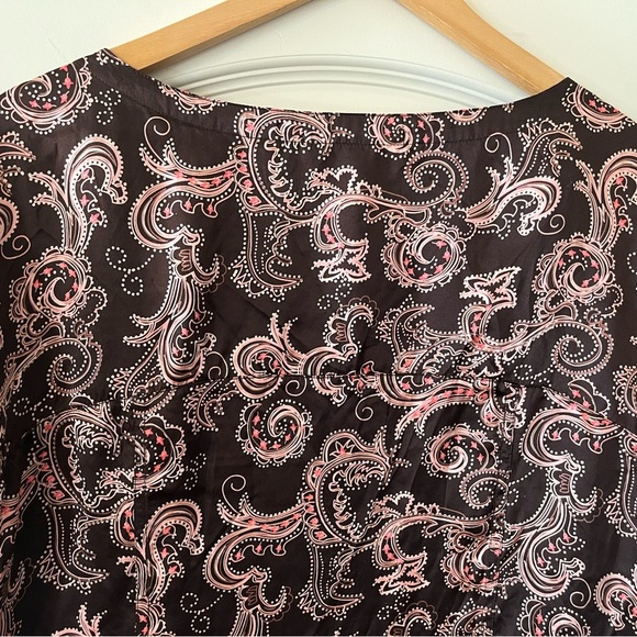 Michael Michael Kors 100 % Silk Short Roll-up Sleeve Women’s Size Medium - Picture 3 of 16